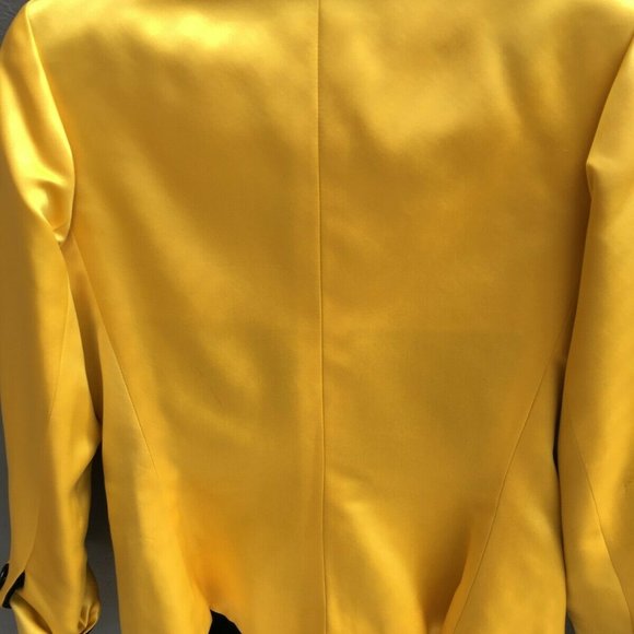 YSL Saint Laurent Rive Gauche Yellow Silk Sz S - Picture 9 of 15